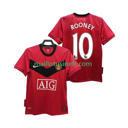 Maillot de Foot Manchester United ROONEY 10 2009 2010 Domicile Retro